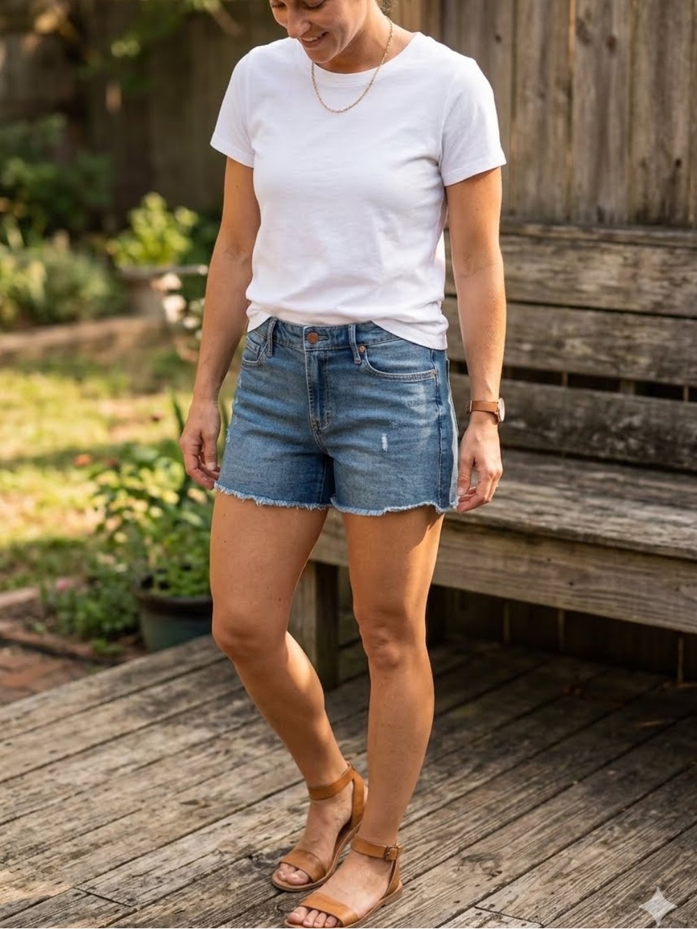 👗Dear John Ava Women's Blue Distressed Denim Shorts